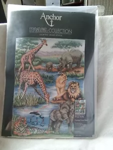 Anchor Maia Collection Counted Cross Stitch kit "African Wildlife" NEW - Picture 1 of 6