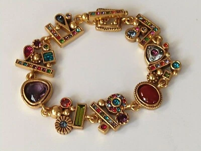 STUNNING Patricia Locke 7 1/2 Bracelet Gold Plate Marais /JOY Swarovski Crystals - Image 1 of 4