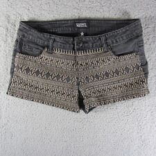 Celebrity Pink Womens Jeans Shorts Denim Shorts Size 9 JR Charcoal Brown Crochet