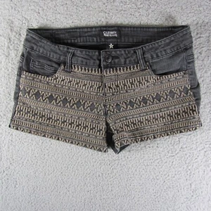 Celebrity Pink Womens Jeans Shorts Denim Shorts Size 9 JR Charcoal Brown Crochet - Picture 1 of 14