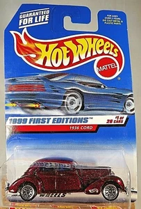 1999 Hot Wheels #649 First Editions 1/26 1936 CORD Dark Red w/Chrome Lace Spokes - Picture 1 of 5