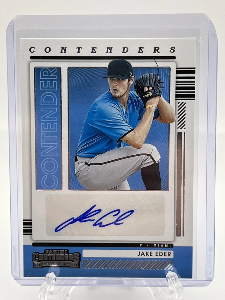 2021 Panini Contenders Jake Eder Contender Auto Miami Marlins Baseball Rookie - Image 1 of 2