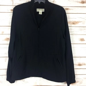 Orvis Jacket Women S Black Lightweight Zip Front Crinkle Zip Pockets Cinch Hem - Picture 1 of 7