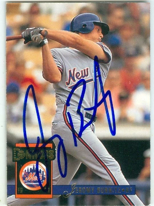 Jeromy Burnitz autographed baseball card (New York Mets) 1994 Donruss #575 - Image 1 of 1