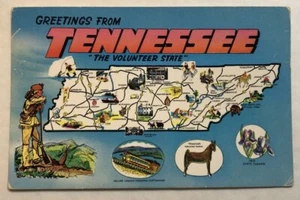 Greetings From Tennessee "The Volunteer State" Postcard (I1) - Picture 1 of 2