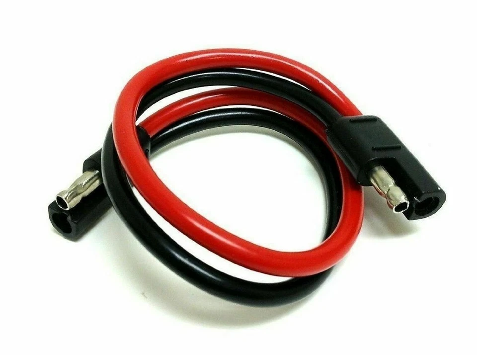 14 Gauge 12" Car Quick Disconnect Connect 2-Pin SAE Wire Harness Plug - Image 1 of 1