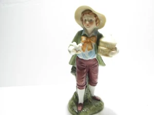 Lefton Exclusives ~ Bisque Figurine Boy with Bird And Cage ~ #469  - Picture 1 of 4