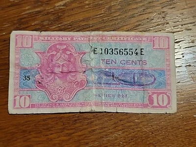 USA 10 Cents Ten Cents 10C Military Payment Certificate MPC Series 521 Note - Image 1 of 4