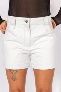 Leather Short Hot Pants in REAL LEATHER in ELEGANT Style for Women - Picture 1 of 12