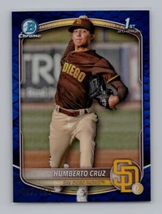 2025 Bowman #BCP-96 Humberto Cruz 1st Bowman Chrome Blue Reptilian /150 Padres - Picture 1 of 2
