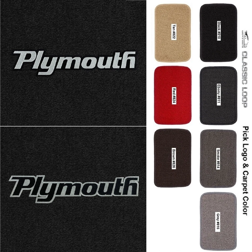 Lloyd Mats Classic Loop Plymouth 'cuda Plymouth Logo Front Mats (1970-1974) Foto 1 de 4