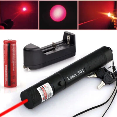 650nm Red Laser Pointer Lazer Pen Beam Light Battery+ Charger