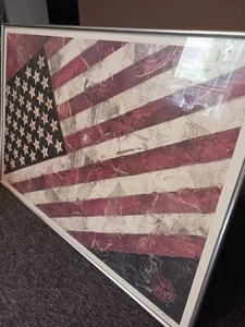 Shepard Fairey Obey Mayday Flag Signed Signiert Ca 2011 Druck Print - Bild 1 von 5