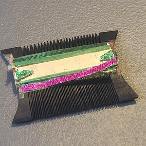 ML Vintage Glass Fitted Mirror Into A Wooden Handmade Tribal Comb Needs Repair - Picture 1 of 7