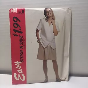Easy Stitch 'n Save 6491 Size 18-24 Misses' Top and Split-Skirt - Picture 1 of 3