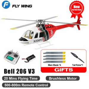 Fly Wing Bell 206 V4 6CH GPS 3D Hovering 4 Blades RC Hubschrauber RTF Main Blads - Bild 1 von 28