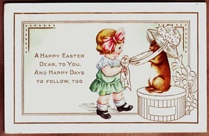 HAPPY EASTER DEAR Embossed Postcard c. 1910 - Picture 1 of 2