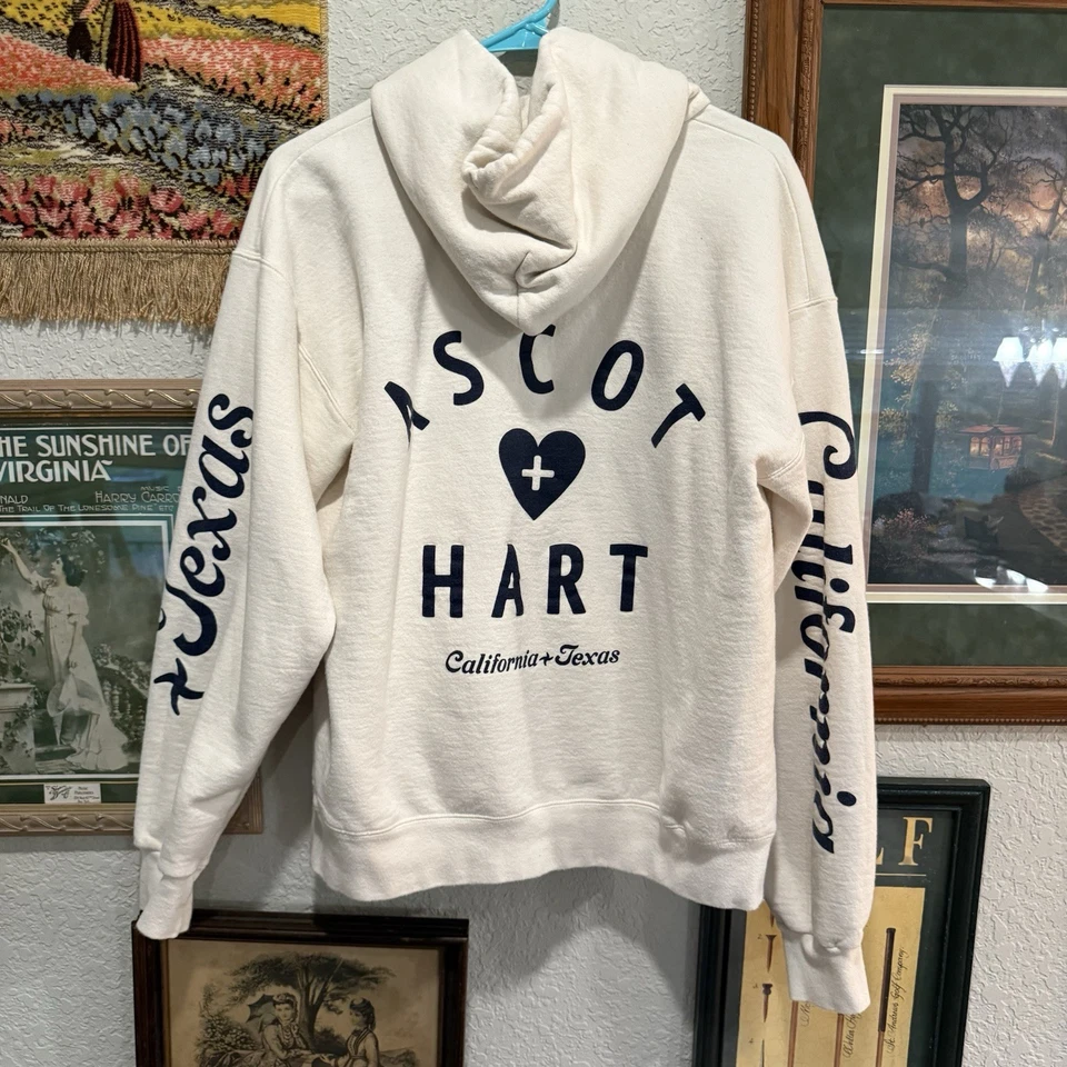 NWOT Sold Out Ascot And Hart California Texas Designer Cream Hoodie Size Medium - Image 1 of 4