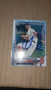 Elmer Rodriguez-Cruz 2021 Bowman Chrome Sparkle IP Signed Autograph Yankees - Picture 1 of 2