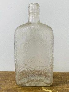 Vintage Bootlegger Spider Web Bottle Flask Trade Mark W - Picture 1 of 5