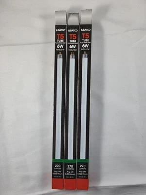 Satco S1902 F6T5/CW Fluorescent Tube 9 Inch Long 3 Pack - Image 1 of 4