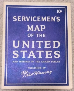 Mapa de militares de los Estados Unidos e insignia de las fuerzas armadas - mediados de siglo - Imagen 1 de 4