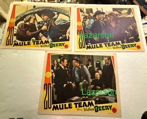 WALLACE BEERY ANNE BAXTER IN HER 1ST 20 MULE TEAM 3 LOBBY CARDS 1940 LEO CARILLO - Picture 1 of 4
