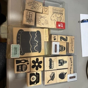 Stampin' Up DOTS CTMH GUMMISTEMPEL 19 RIESEN LOT GEMISCHT Kuchen Pommes Back To School - Bild 1 von 6