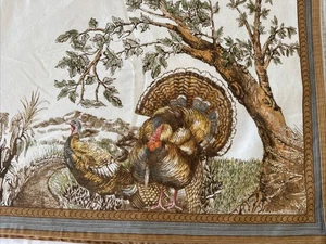 MANTEL PAVO PLYMOUTH OTOÑO VINTAGE WILLAMS SONOMA 70"X 120" Acción de Gracias - Imagen 1 de 6