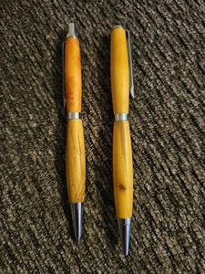 Vintage Wood Ink Pen And Pencil Set 5" Long. Pen Writes Black Ink. - Picture 1 of 3
