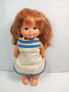 Vintage 1976 Mattel 7” Rosebud Baby Girl Doll w/ Original Clothes Red Hair RARE  - Picture 1 of 6