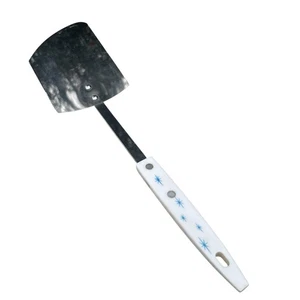 Mid Century White Turquoise Atomic Starburst  Angled Flipping Spatula Vintage 13 - Picture 1 of 8