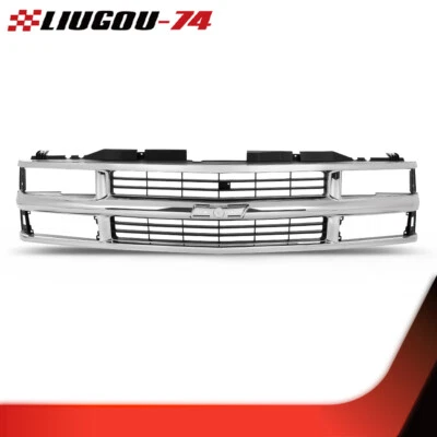 New Chrome Grille w/Black Insert Fit For 94-98 Chevy C/K 1500 2500 3500 Truck  Foto 1 de 4