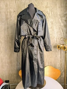 Vintage RZR Weather Wise All Weather Women's Black Trench Coat- Sz 15/16 (XL/2X) - Picture 1 of 17