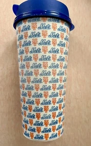 NY METS LOGO COLLECTIBLE CUP TUMBLER W LID CITI FIELD MLB BASEBALL - Picture 1 of 5