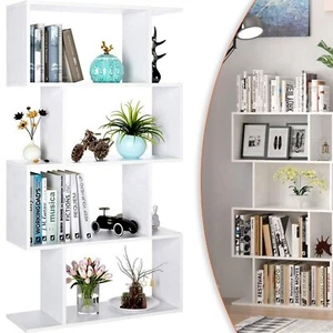 Aufbewahrung Bücherregal 4 Regale Holz Bücherregal S Form Vitrine Wohnmöbel UK - Bild 1 von 7