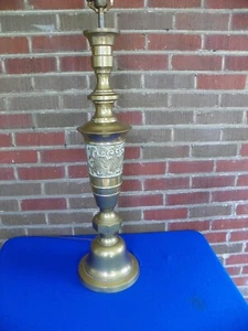 MID CENTURY HOLLYWOOD REGENCY ASIAN JAMES MONT STYLE BRASS LAMP 43 3/4" HIGH - Picture 1 of 9