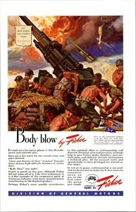 Body Blow by Fisher & American Railroads WW2 Print Ad 1943 War Print Ad - Picture 1 of 2