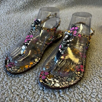 Sandalias Sam Edelman Gigi para mujer 6 rosa negro floral zapato tiras tanga Foto 1 de 4