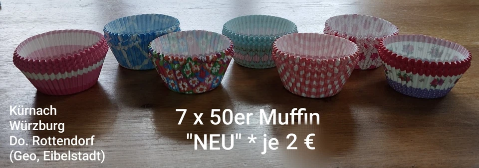 6 x 50er Muffinformchen * NEU!! * Form Muffin * versch.Designs - Bild 1 von 1