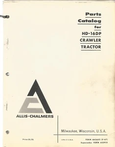 Allis Chalmers Modell HD-16DP Raupentraktor Teilehandbuch - Bild 1 von 1