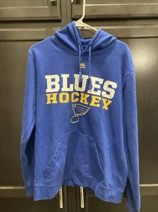 St Louis Blues Hoodie Men's Medium Blue Pullover NHL Hockey - Picture 1 of 3