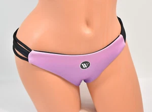 Women's Wildfox Black Ultra Violet Reversible Strappy Bikini Bottom  Size M - Picture 1 of 10