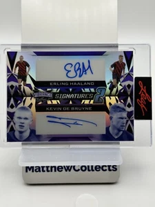 2023 Leaf Vibrance Erling Haaland/Kevin De Bruyne Dual Auto /4 - Picture 1 of 2