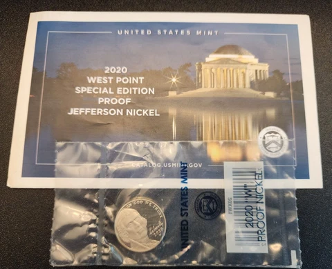 2020 W Proof Jefferson Nickel - From a 2020 S Proof Set Cover