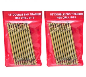 (Lote 2) brocas HSS de titanio de doble extremo de 10 piezas de 1/8" - Imagen 1 de 1