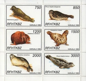 SEALS SEA LIONS 1996 MNH STAMP SHEETLET (NL230) - Imagen 1 de 1