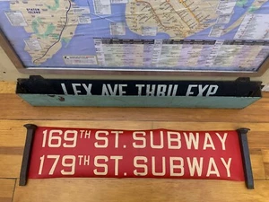 NYC QUEENS BUS ROLL SIGN VINTAGE 169 179 STREET SUBWAY COLLECTIBLE TRANSIT ART - Picture 1 of 6