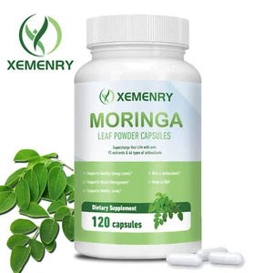 Moringa Capsules 1000mg -100% Pure, Weight Loss, Antioxidant, Metabolism Support - Picture 1 of 13