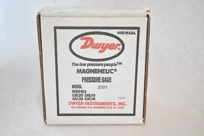 DWYER MODEL 2001 MAGNEHELIC PRESSURE GAGE, 0-1IN WATER, BACK MOUNT - Image 1 of 4